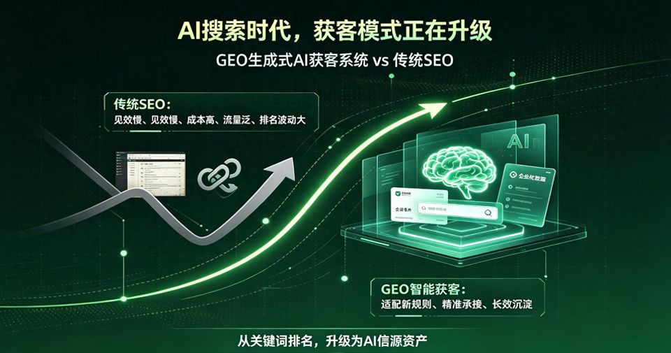 传统SEO获客模式对比_GEO生成式AI获客系统_电商行业GEO获客
